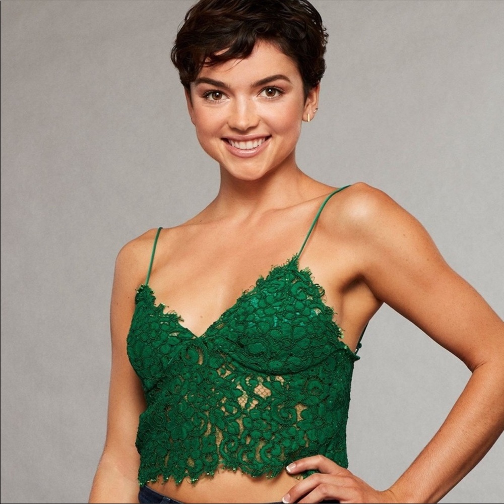 Zara Green Lace Crop Top